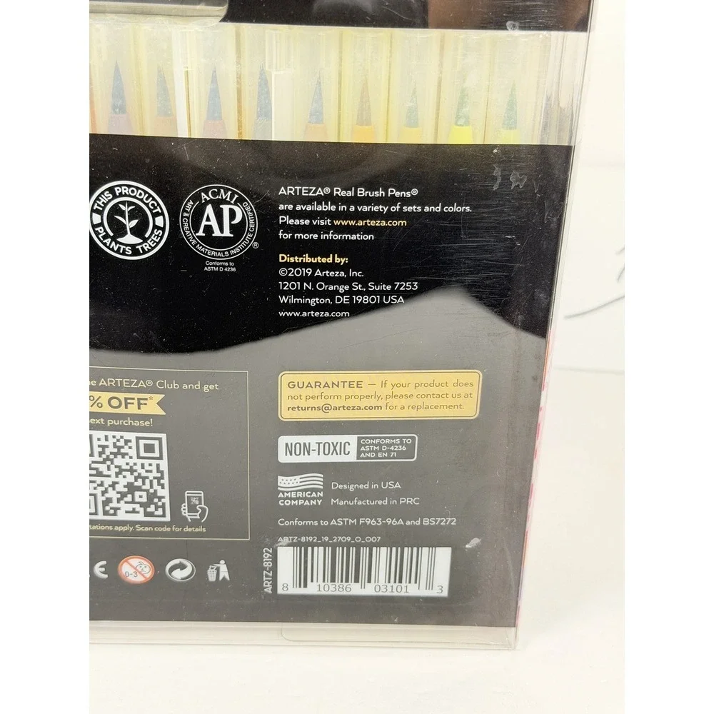 Arteza 96 Real Brush Pens Premium Blendable Water-Based Ink Set w/ Brush Pen
